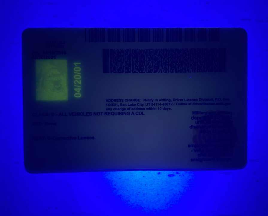 Utah Fake ID UV