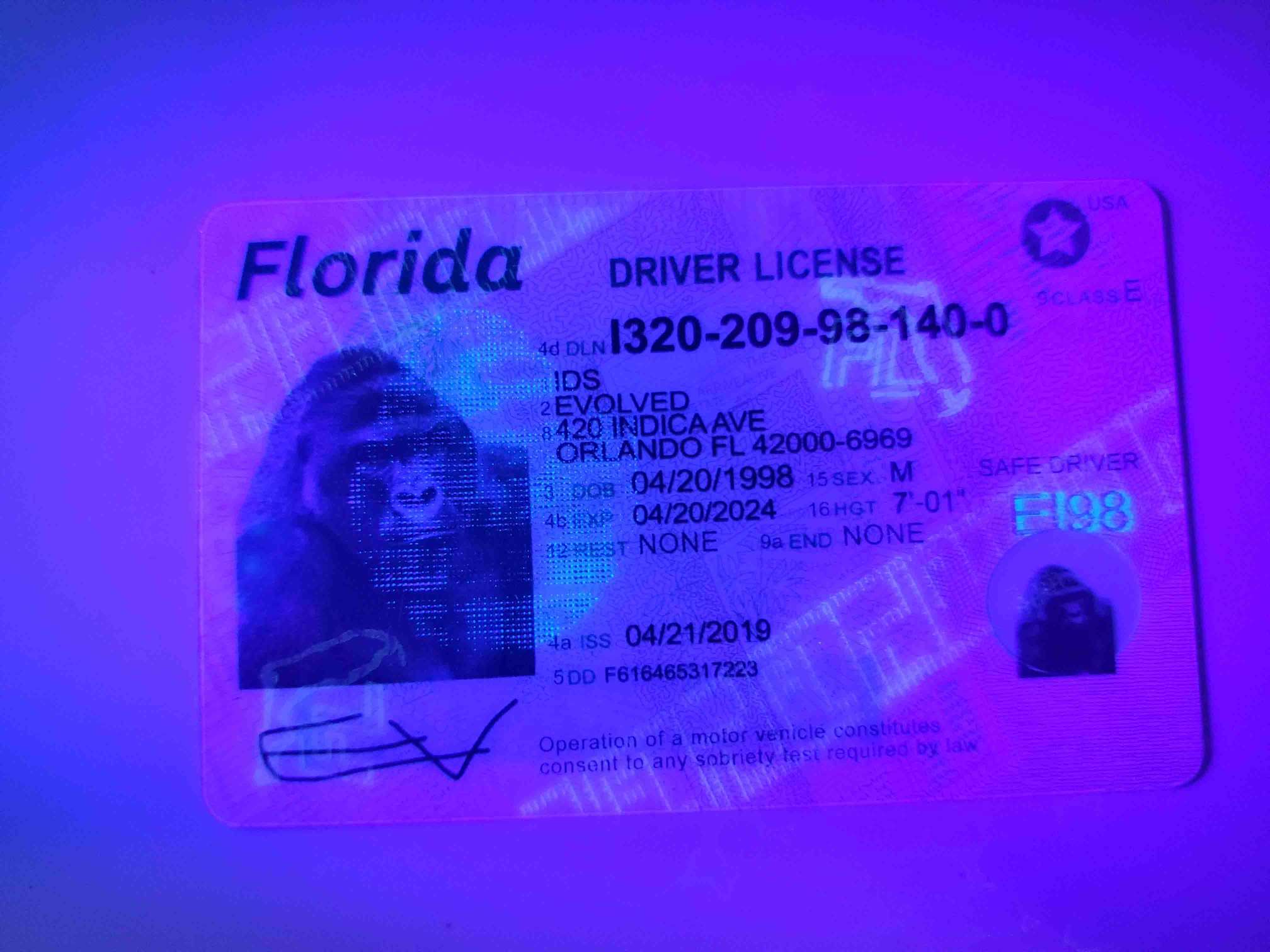Florida Fake ID UV