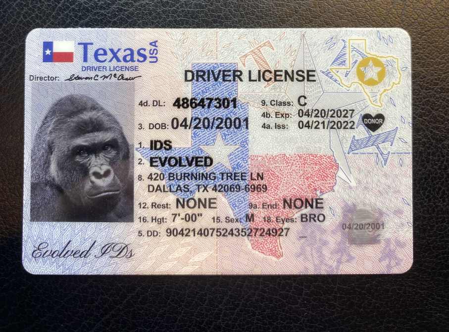 Texas Fake ID Front