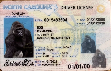 North Carolina Fake ID Front