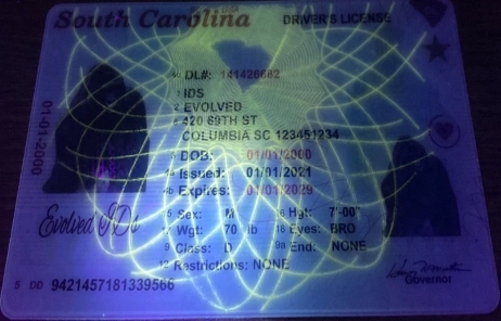 South Carolina (New Version) Fake ID UV